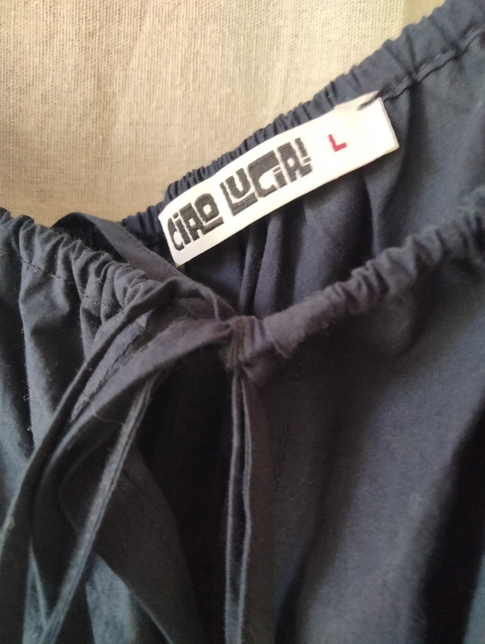 Ciao Lucia Navy Washed Cotton Maxi Dress with Spaghetti Straps - Picture 9 of 10